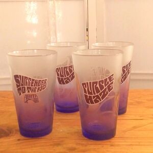 Set of 4 Abita Purple Haze Frosted Pint Glasses